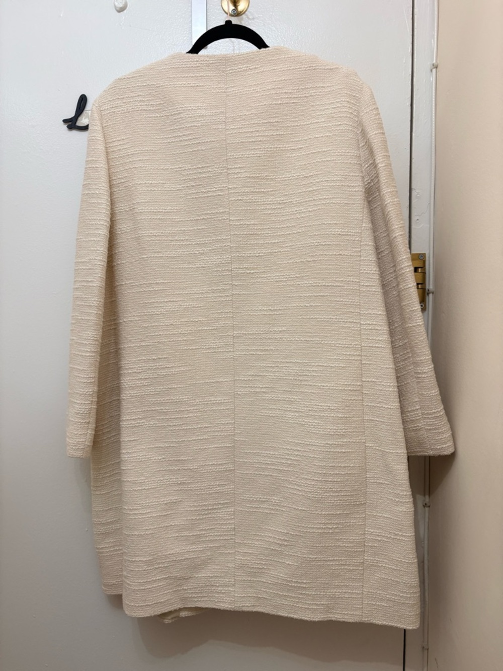 kate spade Cream Textured Round-Neck Jacket with Large Button - Picture 2 of 3
